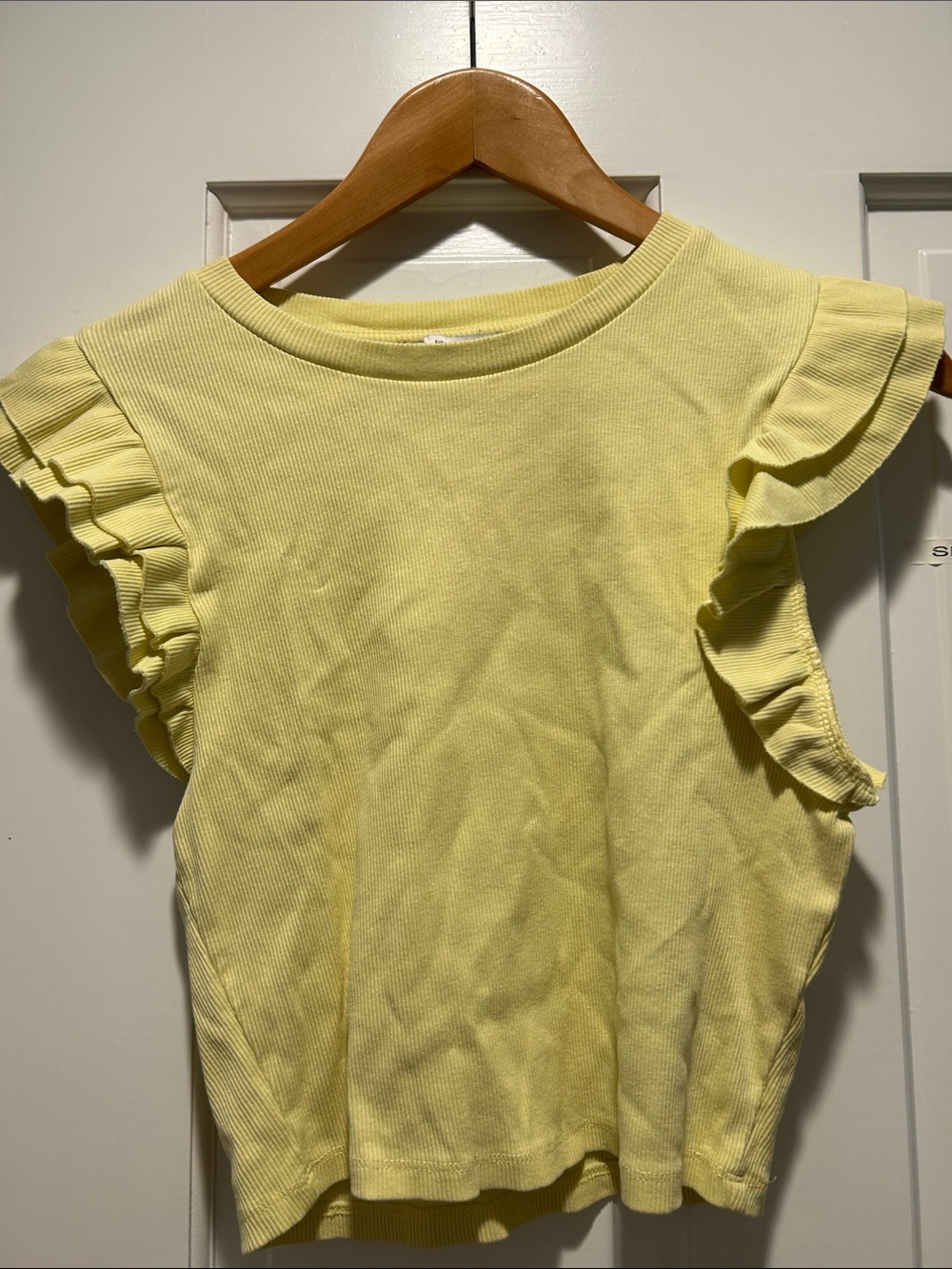 Zara Lemon Yellow Ruffle Sleeve Tank Top